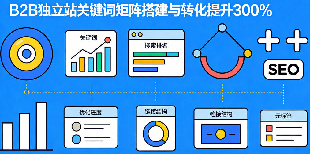 机械零件行业案例：B2B独立站关键词矩阵搭建与转化提升300%