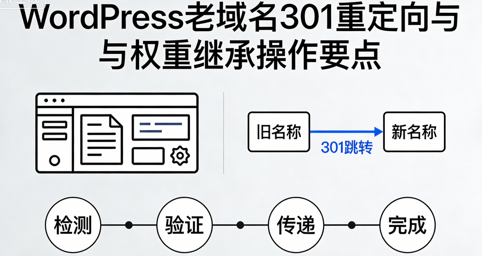 WordPress老域名301重定向与权重继承操作要点